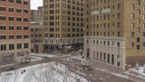 Winter Traffic in St. Paul Stock Footage 73461025