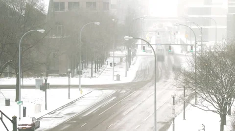 Winter Traffic Timelapse Still Stock Footage 57719557