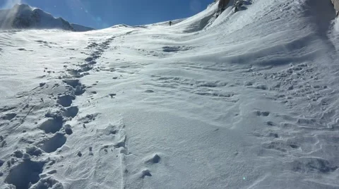 Winter trail in the mountains Stock Footage 58636796