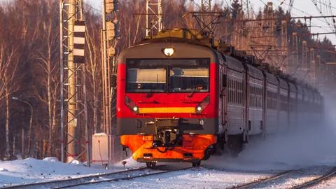 Winter Train Journey Stock Photos