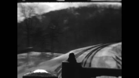 Winter Train Travel 1933 Stock Footage 197377891