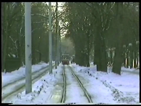 Winter Tram Vídeos de archivo 342690075