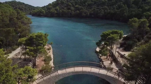 Winter Tranquility: 4K Drone Views of Mljet’s Quiet Shores Stock Footage 304172446