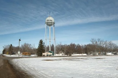 Winter Tranquility Water Tower View Stock Photos