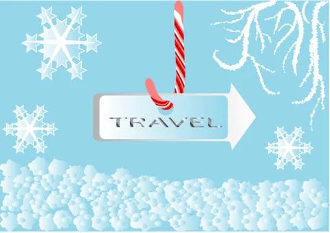Winter travel sing Stock Illustration