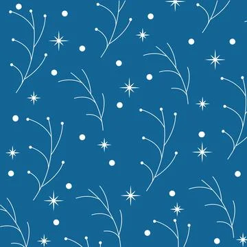 Winter tree branch icon Pattern background Vector Stock Illustration