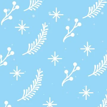 Winter tree branch icon Pattern background Vector Stock Illustration