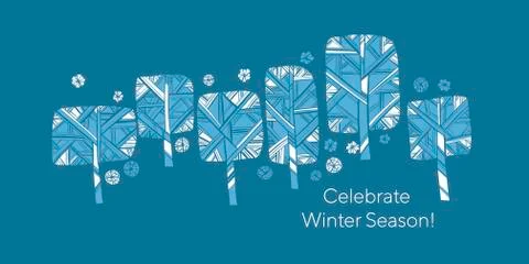 Winter tree design element. outdoor concept. Illustrazione stock