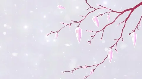 Winter Tree with Icicles: Gentle Animated Scene - Cold Day Background Stock Footage 307474230
