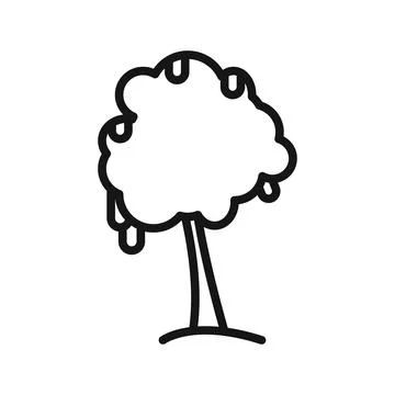 Winter tree icon Black line art vector Stock Illustration