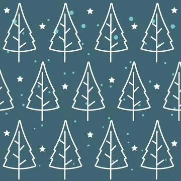 Winter tree icons Pattern background Vector Illustrazione stock