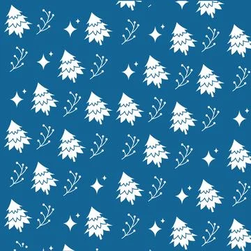 Winter tree icons Pattern background Vector Illustrazione stock