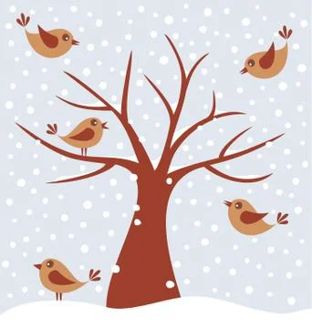 Winter tree Stock Illustration