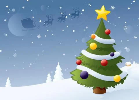 Winter tree Stock Illustration