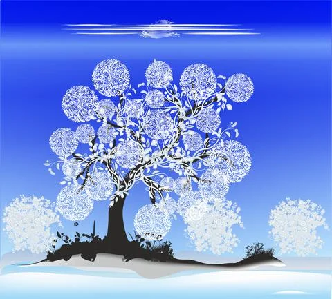 Winter tree, Stock Illustration