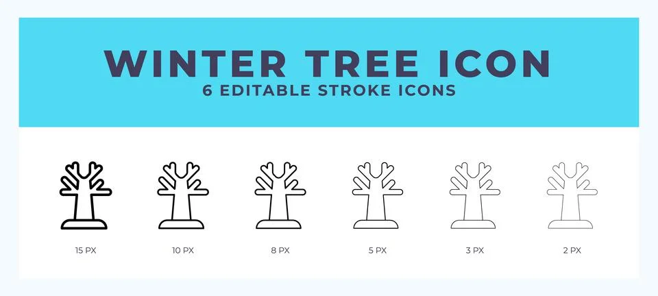 Winter tree line icon. For web. And mobile app. Vector illustration. Stock Illustration
