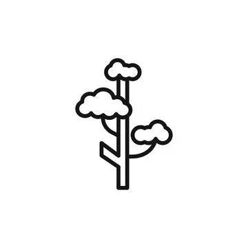 Winter tree logo sign vector outline Stock Illustration