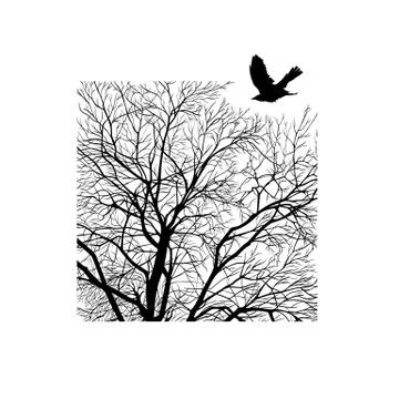 Winter tree in a square Stock Illustration