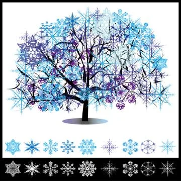 Winter tree vector illustration Stock Illustration