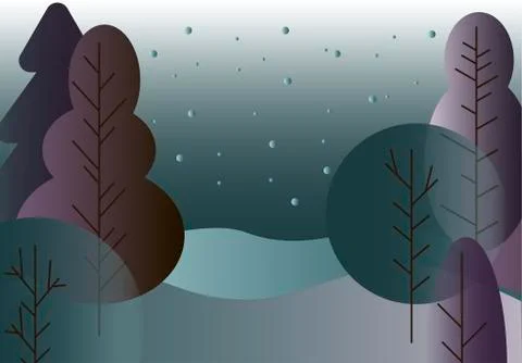 Winter trees background Stock Illustration