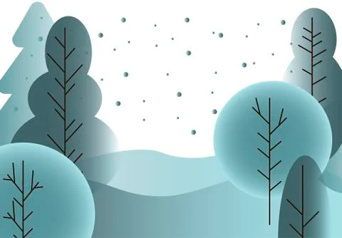 Winter trees background Stock Illustration