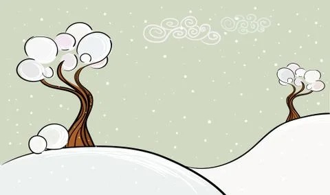 Winter trees Stock Illustration