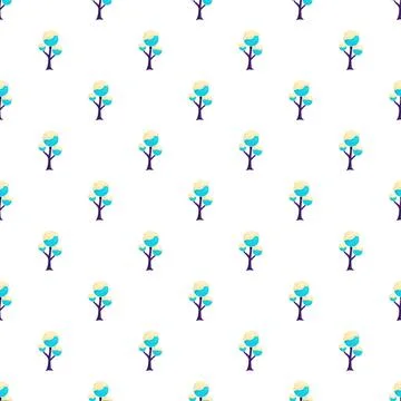Winter trees seamless pattern art illustration Stock Illustration