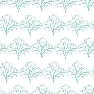 Winter trees seamless vector pattern Stock Illustration