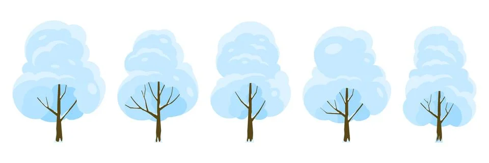 Winter. Trees set Stock Illustration
