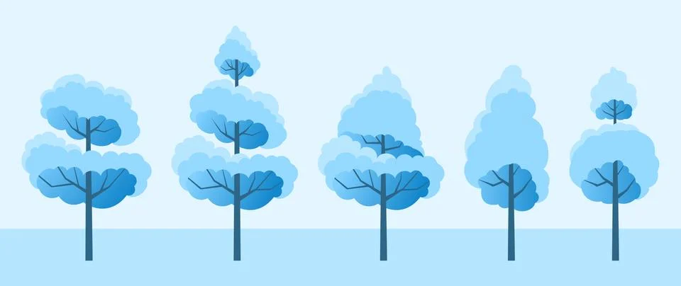 Winter. Trees set Stock Illustration