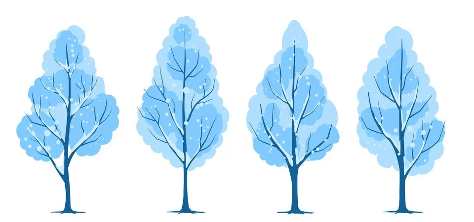 Winter. Trees set Stock Illustration