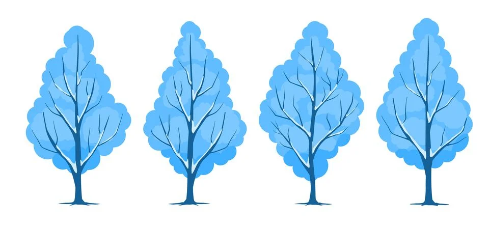 Winter. Trees set Stock Illustration