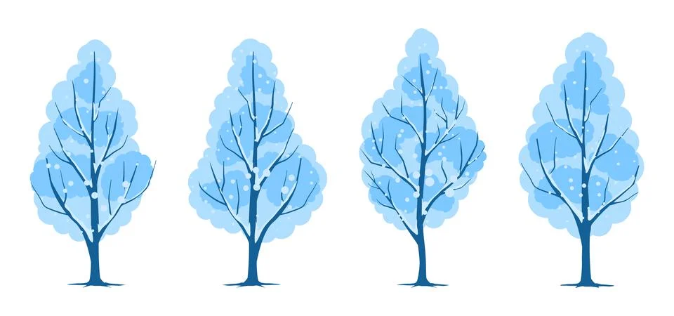 Winter. Trees set Stock Illustration