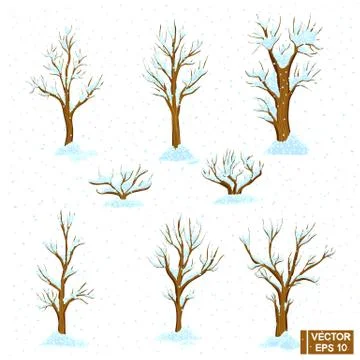 Winter trees in the snow Stock-Illustration