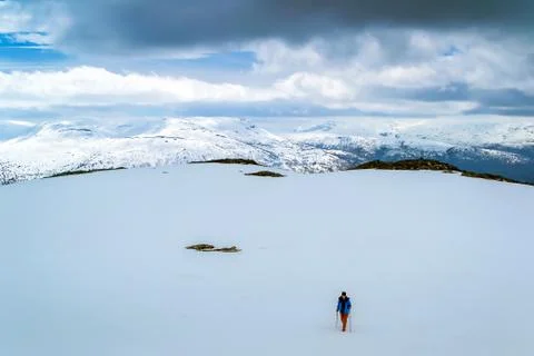 Winter trekking Stock Photos