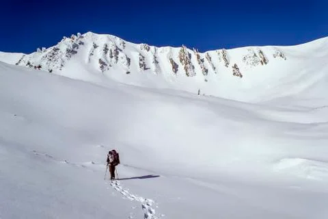 Winter trekking Stock Photos