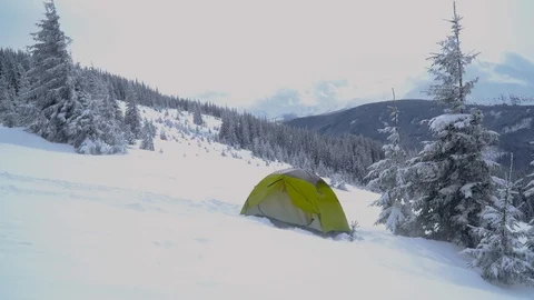 Winter trip in the mountains Stock Footage 105343113