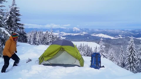 Winter trip in the mountains Stock Footage 105752557