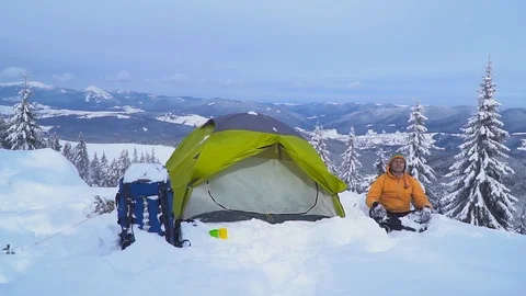 Winter trip in the mountains Stock Footage 105845246