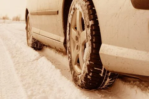 Winter tyre Stock Photos
