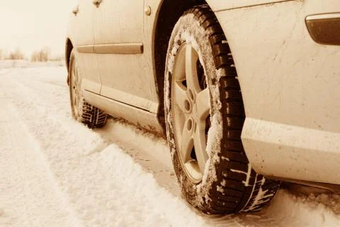 Winter tyre Stock Photos