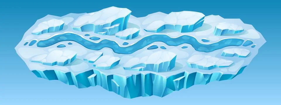 Winter ui game map level road cartoon background Stock Illustration