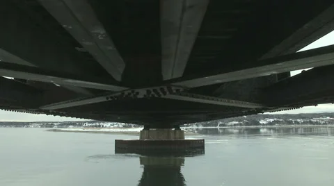Winter under bridge dolly-shot Stock Footage 32301899