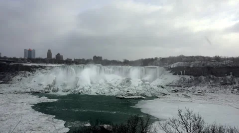 Winter at the USA Falls Stock Footage 46241106