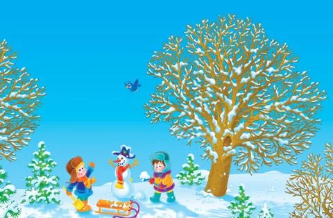 Winter vacation Stock Illustration