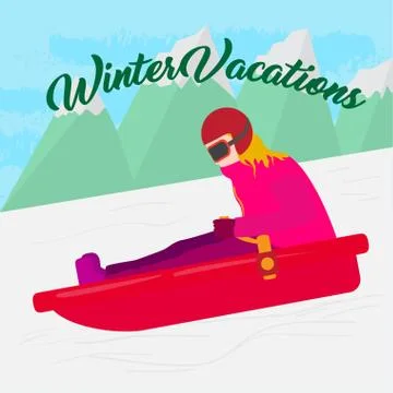 Winter vacation poster Stock Illustration