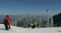 Winter Vacation Ski Activities Skiers Skiing Cable Car Cabin Passing Mountain HD Footage
