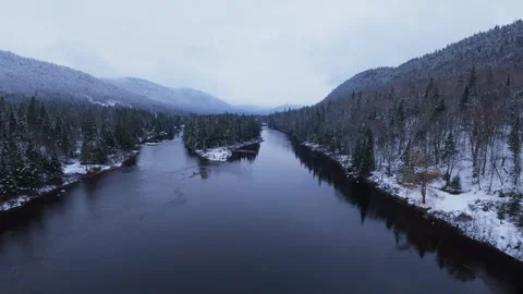 Winter valley nature flow Stock Footage 321102421