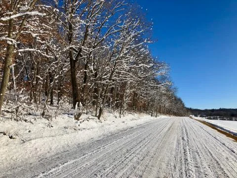 Winter Valley Road Foto stock