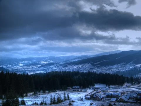 Winter in Vatra Dornei Stock Photos